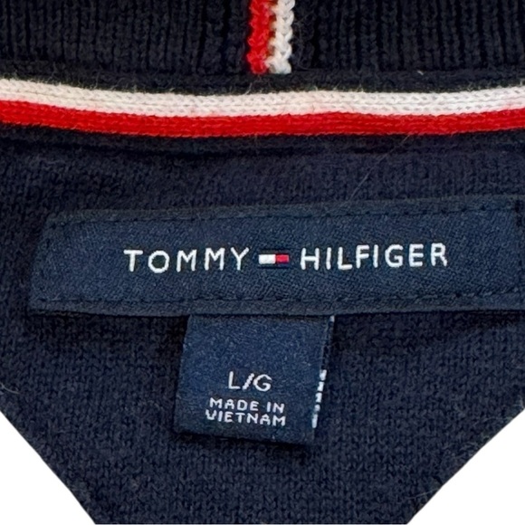 Tommy Hilfiger Men’s Zip-Up Cable Knit Sweater – Oatmeal – Size Large - Picture 6 of 8